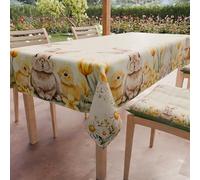 PETTI Artigiani Italiani - Nappe de Paques, Nappes Rectangulaire Anti Taches pour Pâques, Nappe de Table Rectangulaire 18 Places, 360x140 cm, Sunny Bloom 30, 100% Made in Italy