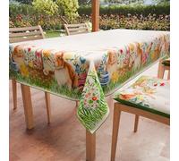 PETTI Artigiani Italiani - Nappe de Paques, Nappes Rectangulaire Anti Taches pour Pâques, Nappe de Table Rectangulaire 18 Places, 360x140 cm, Bunny, 100% Made in Italy