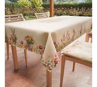PETTI Artigiani Italiani - Nappe de Paques, Nappes Rectangulaire Anti Taches pour Pâques, Nappe de Table Rectangulaire 24 Places, 450x140 cm, Tulipani, 100% Made in Italy