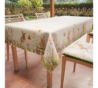 PETTI Artigiani Italiani - Nappe de Paques, Nappes Rectangulaire Anti Taches pour Pâques, Nappe de Table Rectangulaire 6 Places, 180x140 cm, Garden, 100% Made in Italy