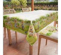 PETTI Artigiani Italiani - Nappe de Paques, Nappes Rectangulaire Anti Taches pour Pâques, Nappe de Table Rectangulaire 18 Places, 360x140 cm, Picnic, 100% Made in Italy