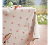 PETTI Artigiani Italiani - Nappe de Paques, Nappes Rectangulaire Anti Taches pour Pâques, Nappe de Table Rectangulaire 18 Places, 360x140 cm, Pink Rabbit, 100% Made in Italy