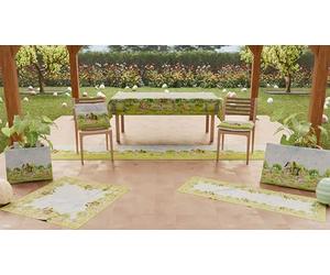 PETTI Artigiani Italiani - Nappe de Paques, Nappes Rectangulaire Anti Taches pour Pâques, Nappe de Table Rectangulaire 12 Places, 240x140 cm, Picnic, 100% Made in Italy