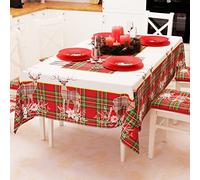 PETTI Artigiani Italiani - Nappe de Table Anti-Taches de Noël, Nappe de Table de Cuisine, Motif Renna Beige x 24 Places (140 x 450 cm) 100% Made in Italy