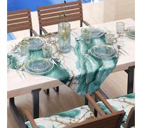 PETTI Artigiani Italiani - Nappe de Table Moderne Effet marbre Bleu, pièce maîtresse de Cuisine 90 x 90 cm, 100% fabriquée en Italie