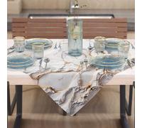 PETTI Artigiani Italiani - Nappe de Table Moderne Effet marbre Gris, pièce maîtresse de Cuisine 90 x 90 cm, 100% fabriquée en Italie