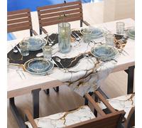 PETTI Artigiani Italiani - Nappe de Table Moderne Effet marbre Noir, pièce maîtresse de Cuisine 90 x 90 cm, 100% fabriquée en Italie