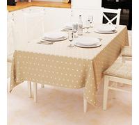 PETTI Artigiani Italiani - Nappe de Table, Nappe de Cuisine, en Coton, Motif cœurs Beige, 12 Places (140 x 240 cm), 100% fabriqué en Italie.