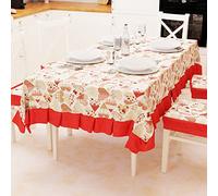PETTI Artigiani Italiani - Nappe de Table, Nappe de Table, Couvre-Table, Nappe plastifiée avec Envers en Coton, Motif cœurs Rouges x 12 Places (140 x 240 cm), 100% fabriqué en Italie.
