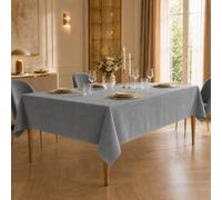PETTI Artigiani Italiani Nappe en Velours 360 x 140 cm (Rectangulaire), Nappe Rectangulaire Élégante pour Salle à Manger et Cuisine, 12 Personnes, Gris Foncé, Made in Italy
