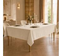 PETTI Artigiani Italiani Nappe en Velours 360 x 140 cm (Rectangulaire), Nappe Rectangulaire Élégante pour Salle à Manger et Cuisine, 12 Personnes, Crème, Made in Italy