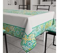 PETTI Artigiani Italiani - Nappe, Nappe de Table, Nappe Rectangulaire, Nappe Anti-Taches, 140x180 cm, Vietri Vert d'eau, 100% Made in Italy