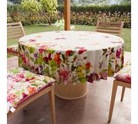 PETTI Artigiani Italiani - Nappe Ronde Anti-Tache Microfibre (Diamètre Ø 180 cm), Nappes en Tissu de Cuisine pour Table Ronde, Motif Papillons, 100% Fabriqué en Italie