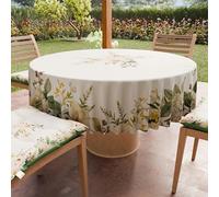 PETTI Artigiani Italiani - Nappe Ronde Anti-Tache Microfibre (Diamètre Ø 180 cm), Nappes en Tissu de Cuisine pour Table Ronde, Motif Botanical, 100% Fabriqué en Italie