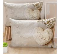 PETTI Artigiani Italiani - Paire de taies d'oreiller 30 x 50 cm en Microfibre, Coussins d'ameublement, canapé, Salon, 2 Housses de Coussin, taie d'oreiller Shabby 339, 100% fabriqué en Italie