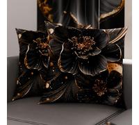 Petti Artigiani Italiani - Paire de taies d'oreiller 40 x 40 cm en Microfibre, Coussins d'ameublement, canapé, Salon, 2 Housses de Coussin, taie d'oreiller Florale 06 22, 100% fabriqué en Italie