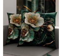 Petti Artigiani Italiani - Paire de taies d'oreiller 40 x 40 cm en Microfibre, Coussins d'ameublement, canapé, Salon, 2 Housses de Coussin, taie d'oreiller Florale 06 19, 100% fabriqué en Italie