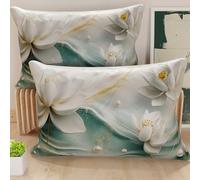 Petti Artigiani Italiani - Paire de taies d'oreiller 40 x 60 cm en Microfibre, Coussins d'ameublement, canapé, Salon, 2 Housses de Coussin, taie d'oreiller Florale 06 14, 100% fabriqué en Italie