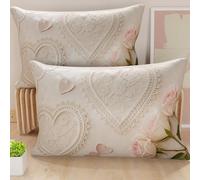 PETTI Artigiani Italiani - Paire de taies d'oreiller 40 x 70 cm en Microfibre, Coussins d'ameublement, canapé, Salon, 2 Housses de Coussin, taie d'oreiller Shabby 319, 100% Made in Italy