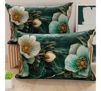 Petti Artigiani Italiani - Paire de taies d'oreiller 40 x 70 cm en Microfibre, Coussins d'ameublement, canapé, Salon, 2 Housses de Coussin, taie d'oreiller Florale 06 19, 100% fabriqué en Italie