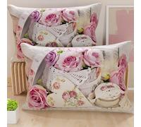 PETTI Artigiani Italiani - Paire de taies d'oreiller 40 x 70 cm en Microfibre, Coussins d'ameublement, canapé, Salon, 2 Housses de Coussin, taie d'oreiller Shabby 328, 100% Made in Italy