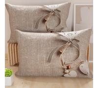 PETTI Artigiani Italiani - Paire de taies d'oreiller 40 x 70 cm en Microfibre, Coussins d'ameublement, canapé, Salon, 2 Housses de Coussin, taie d'oreiller Shabby 331, 100% Made in Italy