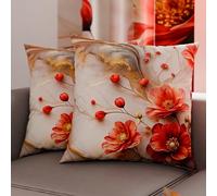 Petti Artigiani Italiani - Paire de taies d'oreiller 45 x 45 cm en Microfibre, Coussins d'ameublement, canapé, Salon, 2 Housses de Coussin, taie d'oreiller Florale 06 2, 100% fabriqué en Italie