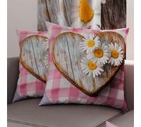 Petti Artigiani Italiani - Paire de taies d'oreiller 45 x 45 cm en Microfibre, Coussins d'ameublement, canapé, Salon, 2 Housses de Coussin, taie d'oreiller Shabby 329, 100% Made in Italy
