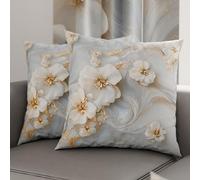 Petti Artigiani Italiani - Paire de taies d'oreiller 45 x 45 cm en Microfibre, Coussins d'ameublement, canapé, Salon, 2 Housses de Coussin, taie d'oreiller Florale 06 1, 100% fabriqué en Italie