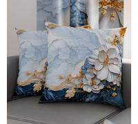 Petti Artigiani Italiani - Paire de taies d'oreiller 45 x 45 cm en Microfibre, Coussins d'ameublement, canapé, Salon, 2 Housses de Coussin, taie d'oreiller Florale 06 15, 100% fabriqué en Italie