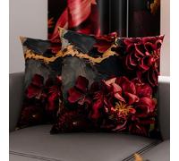 Petti Artigiani Italiani - Paire de taies d'oreiller 45 x 45 cm en Microfibre, Coussins d'ameublement, canapé, Salon, 2 Housses de Coussin, taie d'oreiller Florale 06 16, 100% fabriqué en Italie