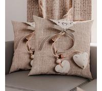 PETTI Artigiani Italiani - Paire de taies d'oreiller 50 x 50 cm en Microfibre, Coussins d'ameublement, canapé, Salon, 2 Housses de Coussin, taie d'oreiller Shabby 331, 100% fabriqué en Italie