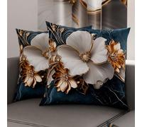 Petti Artigiani Italiani - Paire de taies d'oreiller 50 x 50 cm en Microfibre, Coussins d'ameublement de Chambre à Coucher, canapé, Salon, 2 Housses de Coussin, taie d'oreiller Florale 06 5, 100