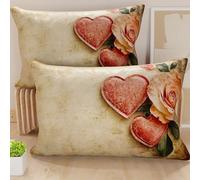 PETTI Artigiani Italiani - Paire de taies d'oreiller 50 x 70 cm en Microfibre, Coussins d'ameublement, canapé, Salon, 2 Housses de Coussin, taie d'oreiller Shabby 332, 100% Made in Italy