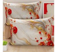 Petti Artigiani Italiani - Paire de taies d'oreiller 50 x 70 cm en Microfibre, Coussins d'ameublement, canapé, Salon, 2 Housses de Coussin, taie d'oreiller Florale 06 2, 100% fabriqué en Italie