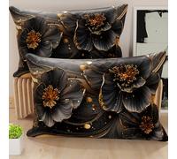 Petti Artigiani Italiani - Paire de taies d'oreiller 50 x 70 cm en Microfibre, Coussins d'ameublement, canapé, Salon, 2 Housses de Coussin, taie d'oreiller Florale 06 22, 100% fabriqué en Italie