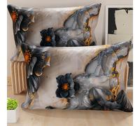 Petti Artigiani Italiani - Paire de taies d'oreiller 50 x 70 cm en Microfibre, Coussins d'ameublement, canapé, Salon, 2 Housses de Coussin, taie d'oreiller Florale 06 18, 100% fabriqué en Italie