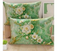 PETTI Artigiani Italiani - Paire de taies d'oreiller 50 x 70 cm en Microfibre, Coussins d'ameublement, canapé, Salon, 2 Housses de Coussin, taie d'oreiller Florale 06 3, 100% fabriqué en Italie