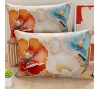 Petti Artigiani Italiani - Paire de taies d'oreiller 50 x 70 cm en Microfibre, Coussins d'ameublement, canapé, Salon, 2 Housses de Coussin, taie d'oreiller Florale 06 9, 100% fabriqué en Italie