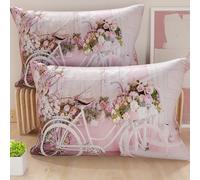 PETTI Artigiani Italiani - Paire de taies d'oreiller 50 x 80 cm en Microfibre, Coussins d'ameublement de Chambre à Coucher, canapé, Salon, 2 Housses de Coussin, taie d'oreiller Shabby 33, 100