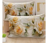 Petti Artigiani Italiani - Paire de taies d'oreiller 50 x 80 cm en Microfibre, Coussins d'ameublement de Chambre à Coucher, canapé, Salon, 2 Housses de Coussin, taie d'oreiller Florale 06 12, 100