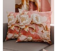 Petti Artigiani Italiani - Paire de taies d'oreiller 60 x 60 cm en Microfibre, Coussins d'ameublement, canapé, Salon, 2 Housses de Coussin, taie d'oreiller Florale 06 11, 100% fabriqué en Italie