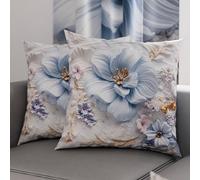 Petti Artigiani Italiani - Paire de taies d'oreiller 60 x 60 cm en Microfibre, Coussins d'ameublement, canapé, Salon, 2 Housses de Coussin, taie d'oreiller Florale 06 4, 100% fabriqué en Italie