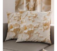 Petti Artigiani Italiani - Paire de taies d'oreiller 60 x 60 cm en Microfibre, Coussins d'ameublement, canapé, Salon, 2 Housses de Coussin, taie d'oreiller Florale 06 10, 100% fabriqué en Italie