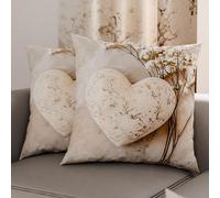 PETTI Artigiani Italiani - Paire de taies d'oreiller 60 x 60 cm en Microfibre, Coussins d'ameublement, canapé, Salon, 2 Housses de Coussin, taie d'oreiller Shabby 339, 100% Made in Italy