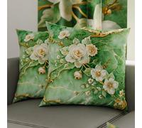 Petti Artigiani Italiani - Paire de taies d'oreiller 65 x 65 cm en Microfibre, Coussins d'ameublement, canapé, Salon, 2 Housses de Coussin, taie d'oreiller Florale 06 3, 100% fabriqué en Italie