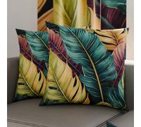 Petti Artigiani Italiani - Paire de taies d'oreiller 65 x 65 cm en Microfibre, Coussins d'ameublement, canapé, Salon, 2 Housses de Coussin, taie d'oreiller Florale 199, 100% fabriqué en Italie