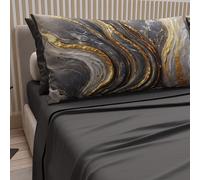 PETTI Artigiani Italiani - Parure de Draps en Coton pour Lit 1 Place et Demi avec Taies d'oreiller et Drap Housse 120x200, Motif Marbre Blanc Gris Foncée, 100% Fabriqué en Italie
