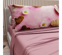 PETTI Artigiani Italiani - Parure de Draps en Coton pour Lit Double avec Taies d’Oreiller et Drap Housse 160x200, Motif 326 Poudre Foncée, 100% Fabriqué en Italie
