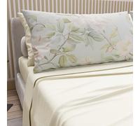 PETTI Artigiani Italiani - Parure de Draps en Coton pour Lit Double avec Taies d’Oreiller et Drap Housse 160x200, Motif Floral 172 Crème, 100% Fabriqué en Italie